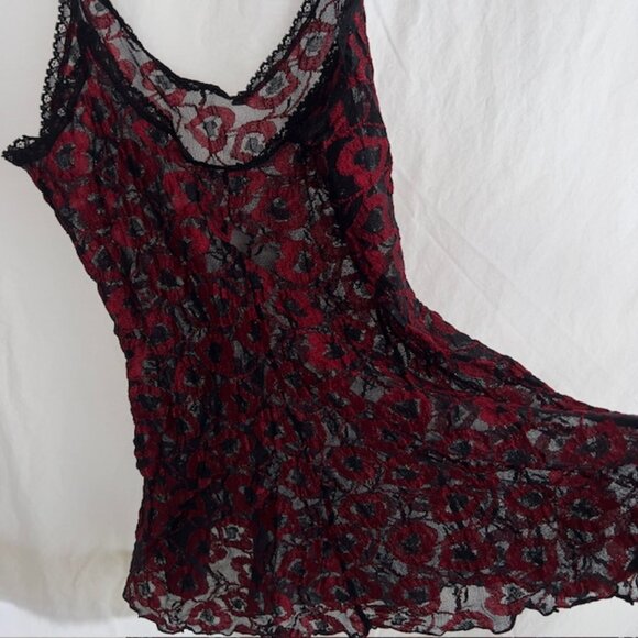 Plus Size Baby Doll Sleepware Valentine Shorty Lingerie Red and Black - Picture 9 of 13